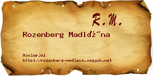 Rozenberg Madléna névjegykártya